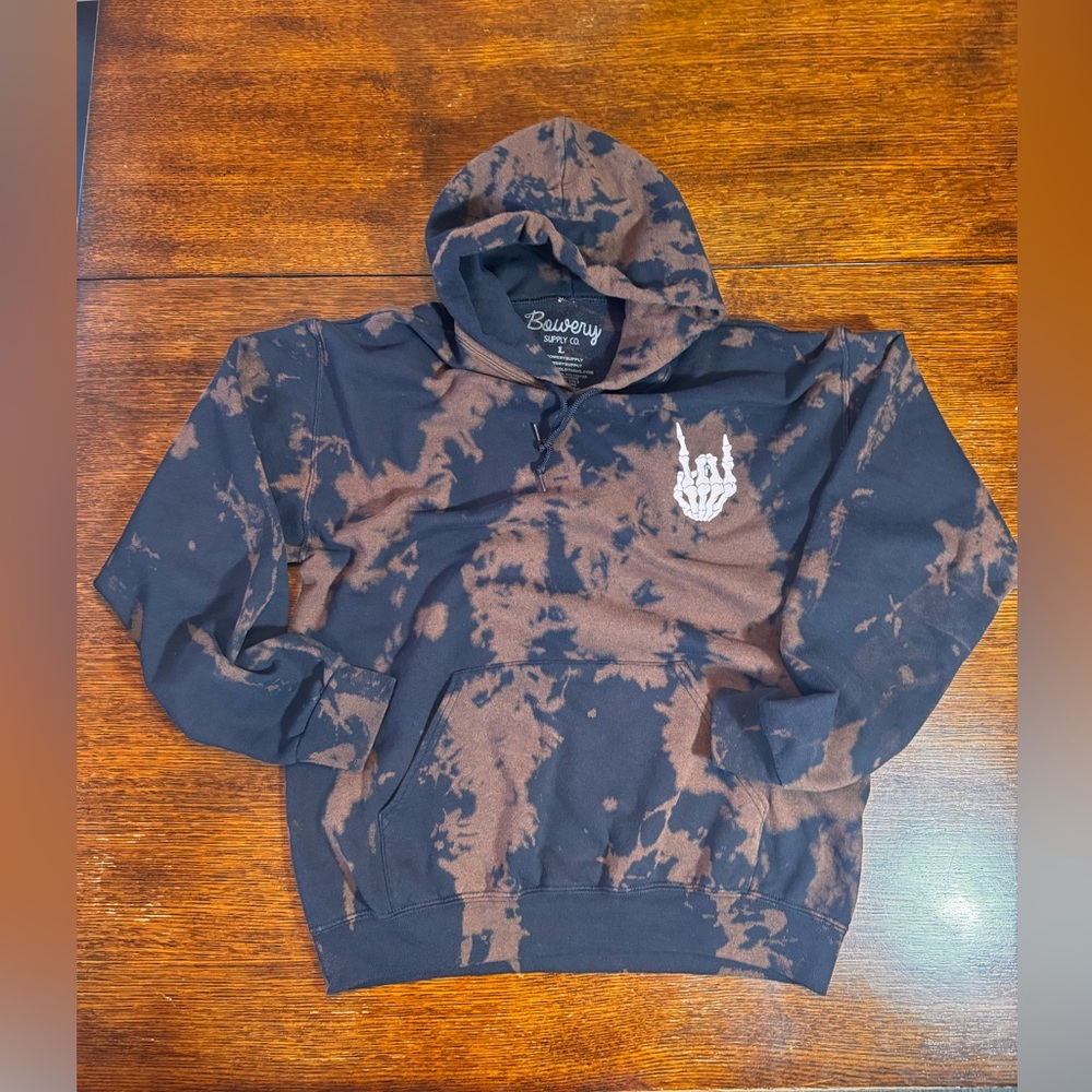 Bowery Supply Co Black and Brown Tie-Dye Hoodie